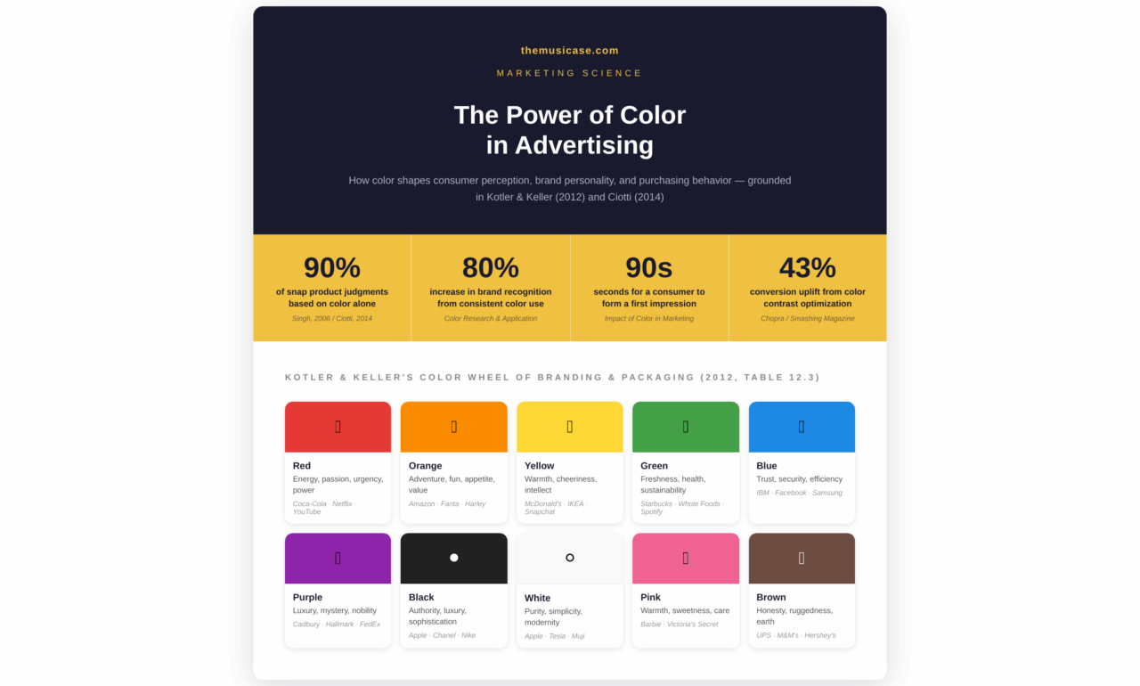 The Psychology of Color in Advertising: Stats & Color Wheel Infographic ...